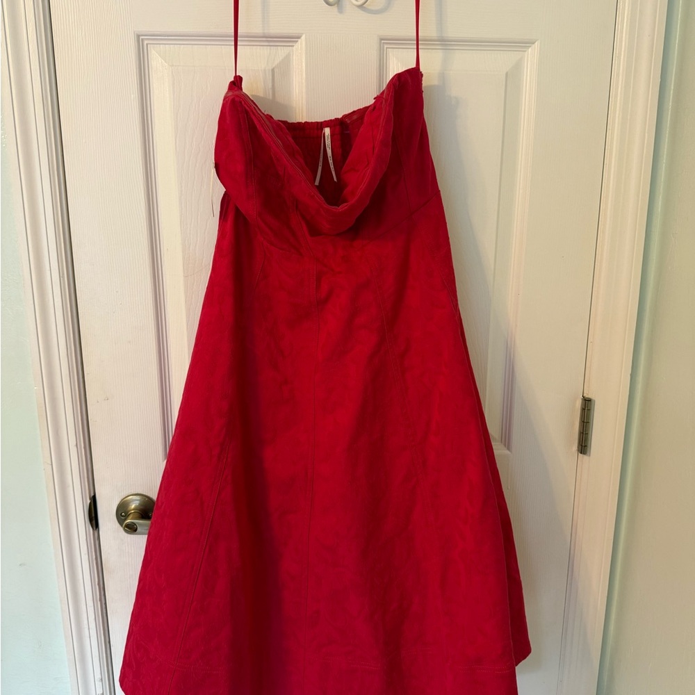 Anthropologie Red Midi Dress